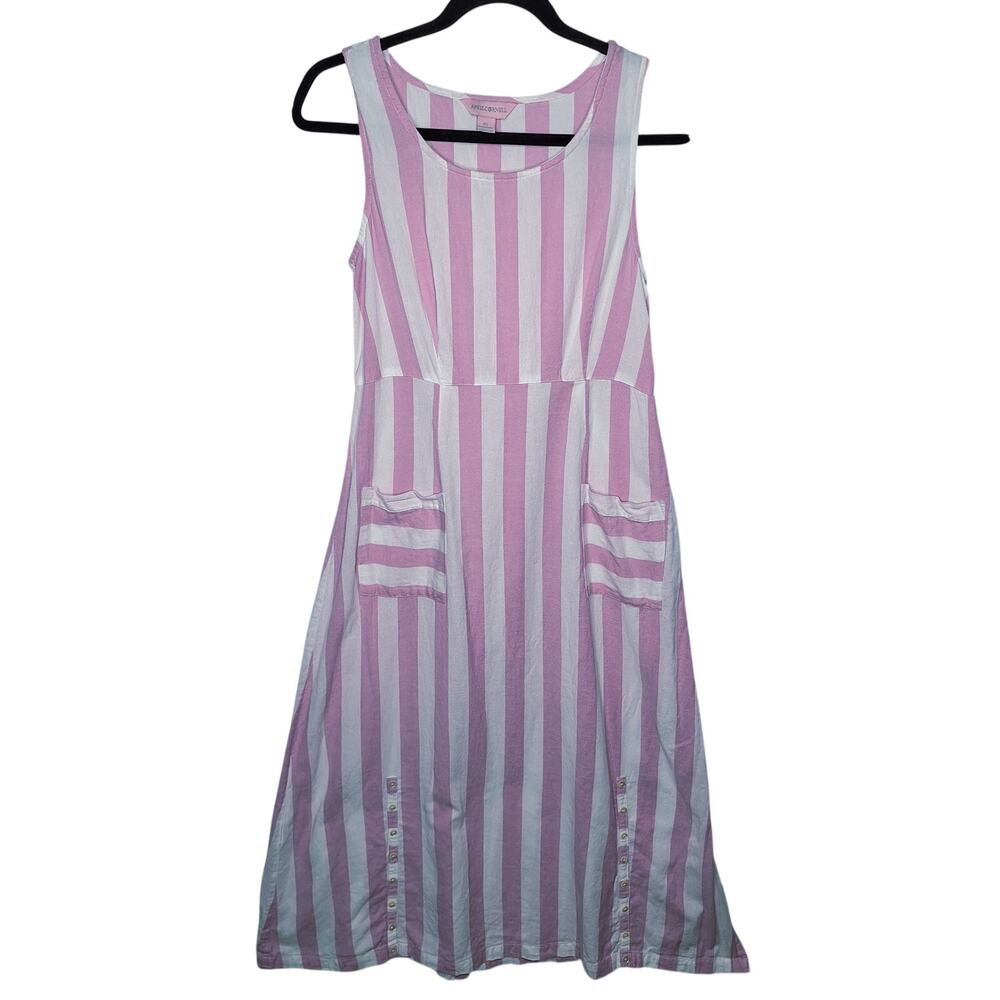 April Cornell Porch Midi Dress Candy Stripes Cottage XS Resort Coastal Garden
